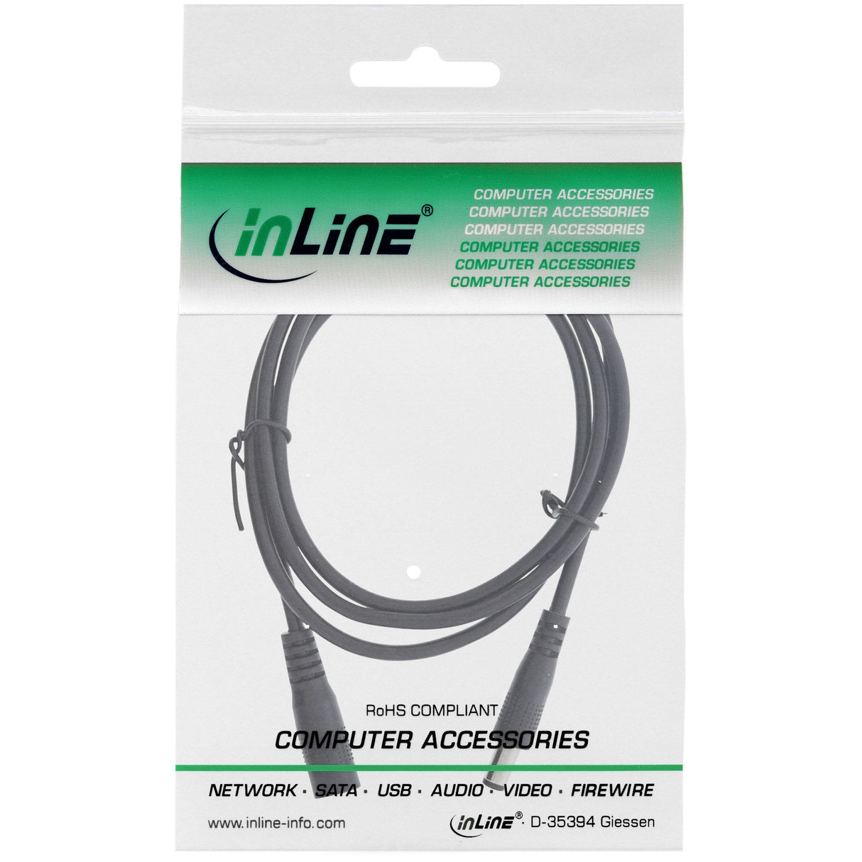 Cable De Extensión De Cc Inline, Enchufe De Cc Macho/Hembra 5,5x2,1 Mm, 2 M