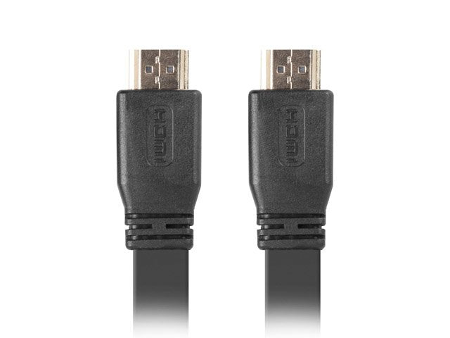 Lanberg Cable Hdmi Ca-Hdmi-21cu-0010-Bk Conectores Macho/Macho Chapados En Oro Cable Plano Resolucion Hasta 3840*2160 1 Metro Negro