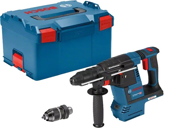 Taladro Percutor A Batería Bosch Professional Gbh 18v-26 F Professional Solo, 18 Voltios Azul/Negro, Sin Batería Ni Cargador, En L-Boxx