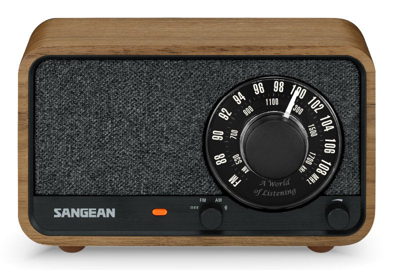 Sangean Wr-8 Nogal Vintage Radio Analógica De Madera Con Am Fm Bluetooth