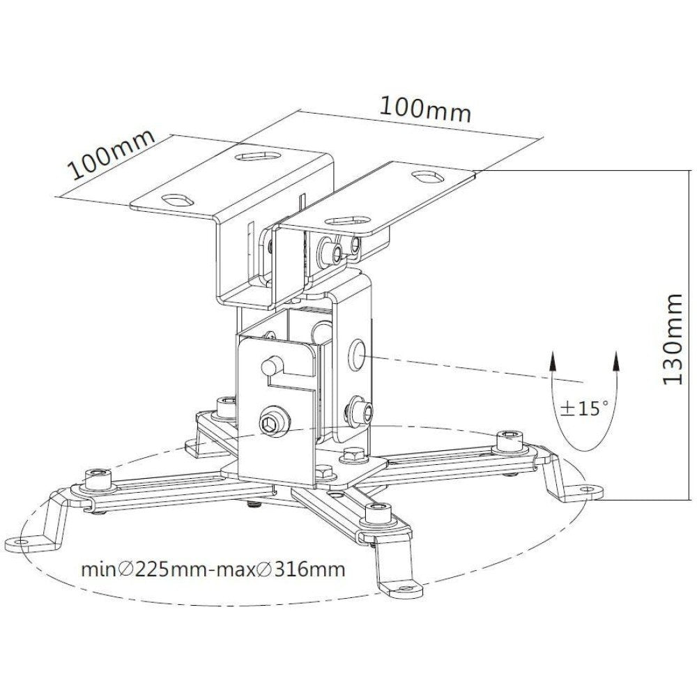 EAN 8057685309685 - Techly ICA-PM 2S montaje para projector Techo Plata imagen 3
