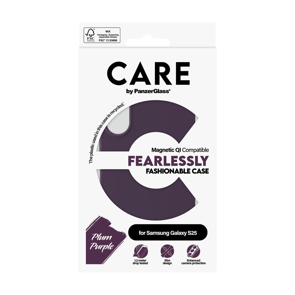 EAN 5715685016585 - PanzerGlass CARE™ by ® Case Plum Purple w. Qi Compatible Samsung Galaxy S25 funda para teléfono móvil Púr imagen 3