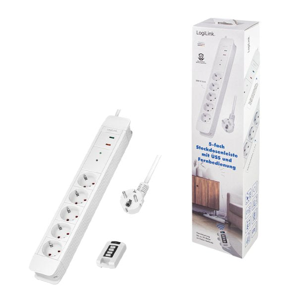 EAN 4052792064841 - LogiLink LPS402 base múltiple 1,5 m 5 salidas AC Interior Blanco imagen 9