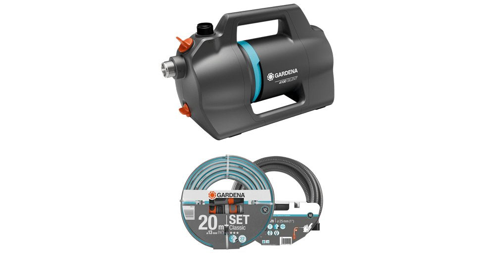 Bomba De Jardín Gardena 4200 Juego Silencioso (Gris Oscuro/Turquesa, 600 Vatios, Modelo 2023