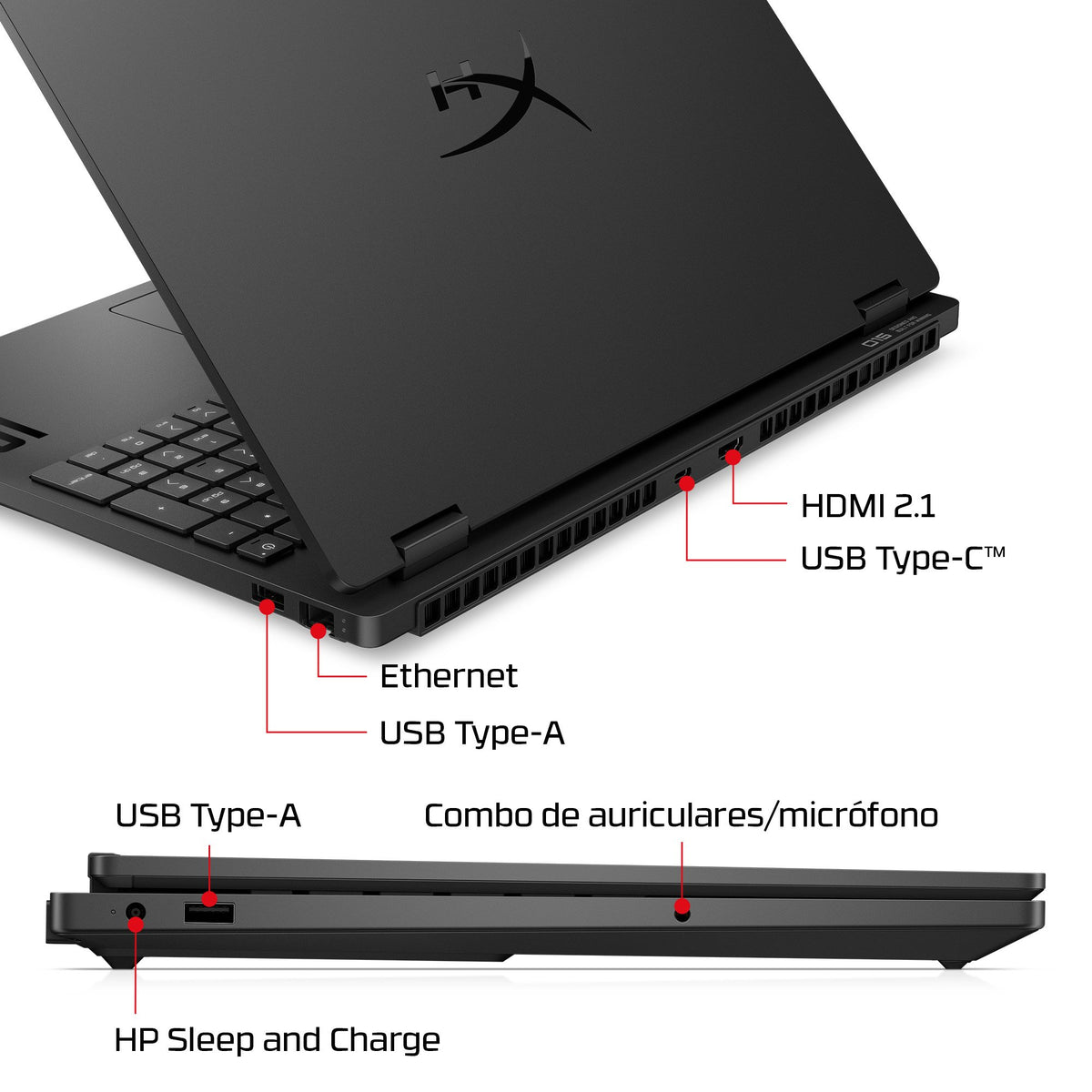 EAN 0821844796658 - HP HyperX OMEN 15 inch Gaming Laptop PC 15-gb0021ns AMD Ryzen™ 7 260 38,9 cm (15.3") 2.5K 24 GB DDR5-SDRA imagen 5