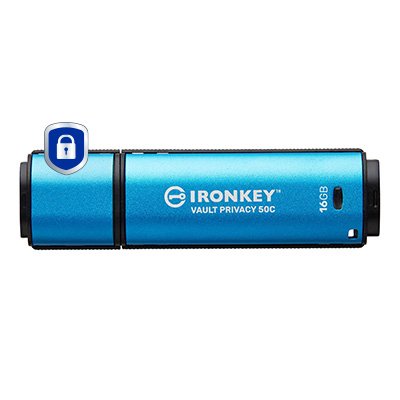 Pendrive Kingston 16gb Usb-C Ironkey Vault Privacy 50c Aes-256 Encrypted Fips 197
