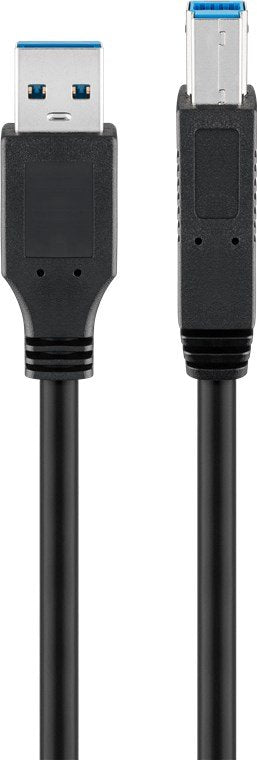 Kabel Usb 3.0 A->B S/S 1,0m Schwarz