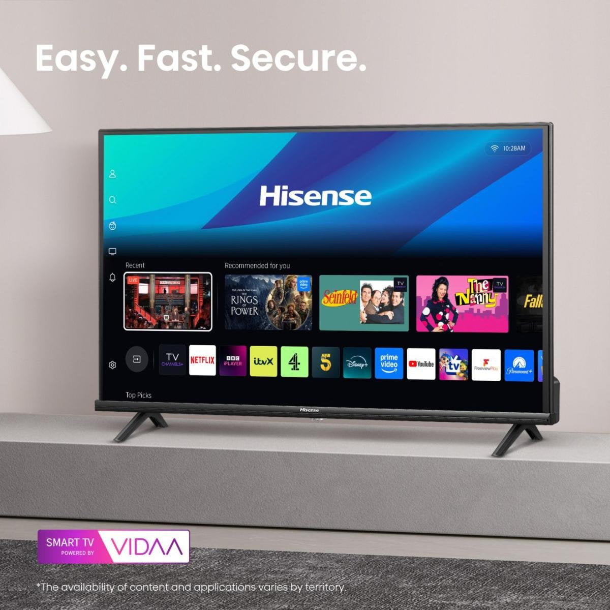 Hisense 40e4qt, Tv Led 100 Cm (40 Pulgadas), Negro, Fullhd, Sintonizador Triple, Televisión Inteligente 40e4qt