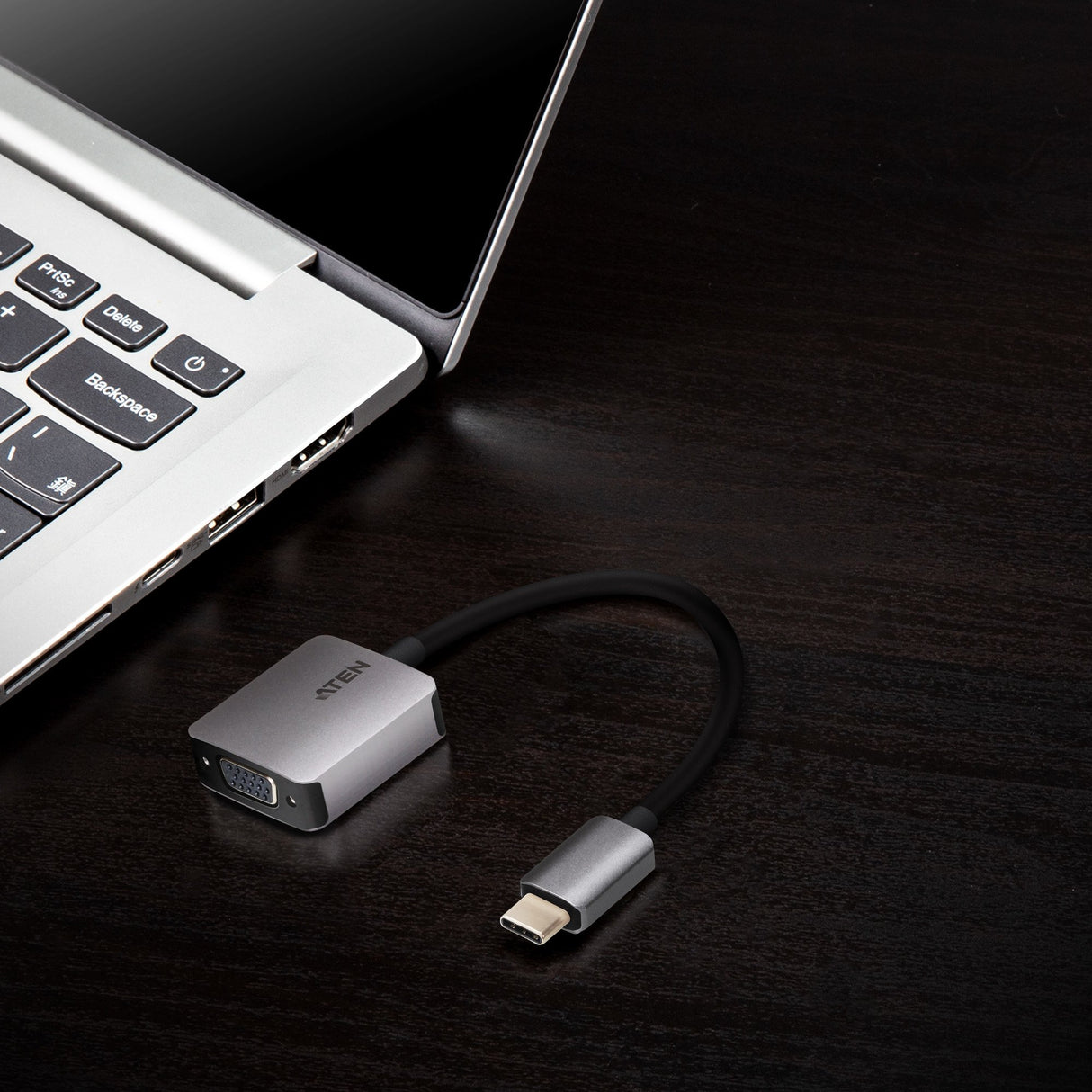 EAN 4710469340000 - ATEN UC3002A-AT adaptador de cable de vídeo USB Tipo C VGA (D-Sub) Negro, Plata imagen 3