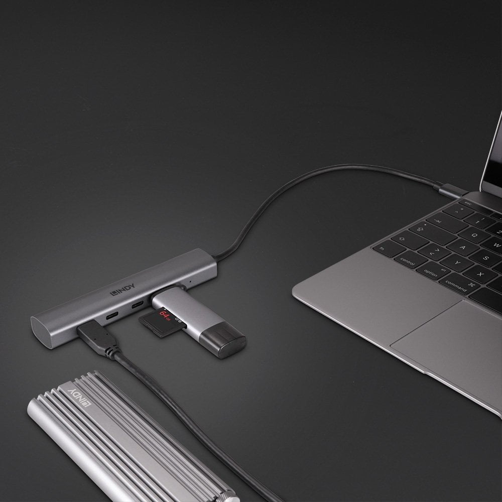 EAN 4002888433846 - Lindy 43384 hub de interfaz USB Tipo C 10000 Mbit/s Gris imagen 5