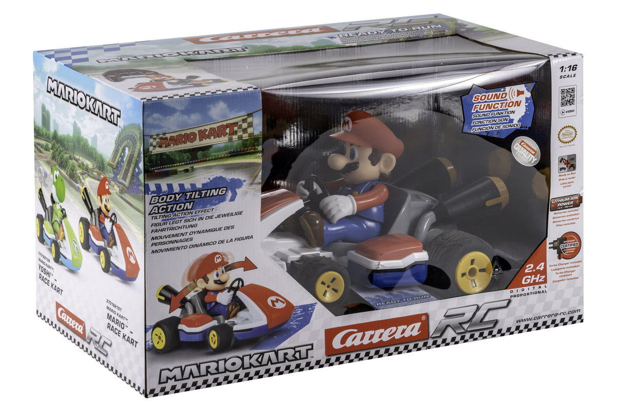 Carrera Rc Mario Kart - Mario Race Kart Con Sonido Rojo / Azul