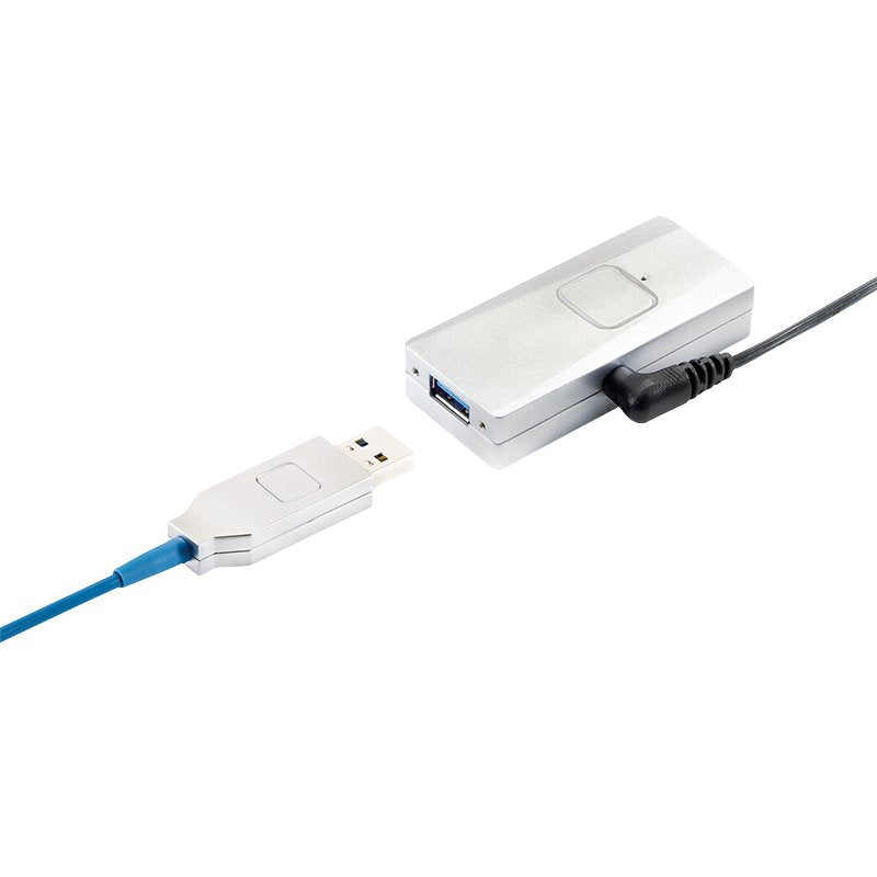 Amplificador Usb De 100m Usb 3.0 Aoc Optico A-M A A-M + Adaptador Hembra-Hembra Azul Aoc Logilink