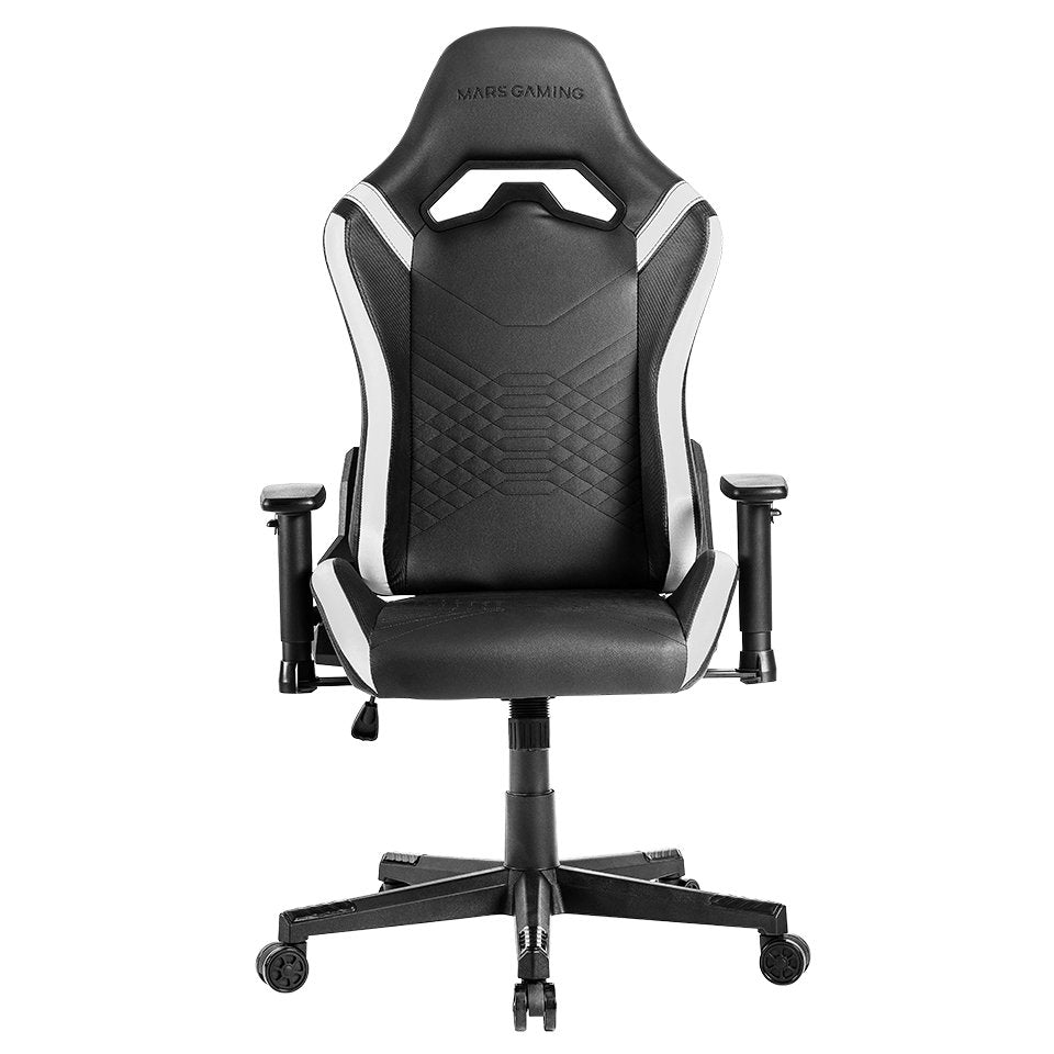 Silla Mgc-Pro Blanco Cuero Sintetico Mars Gaming Reposabrazos 2d/ Respaldo Reclinable 135º/ Cojines Lumbar Y Cervical/ Ruedas Xl/ Pistón De Gas Clase 4