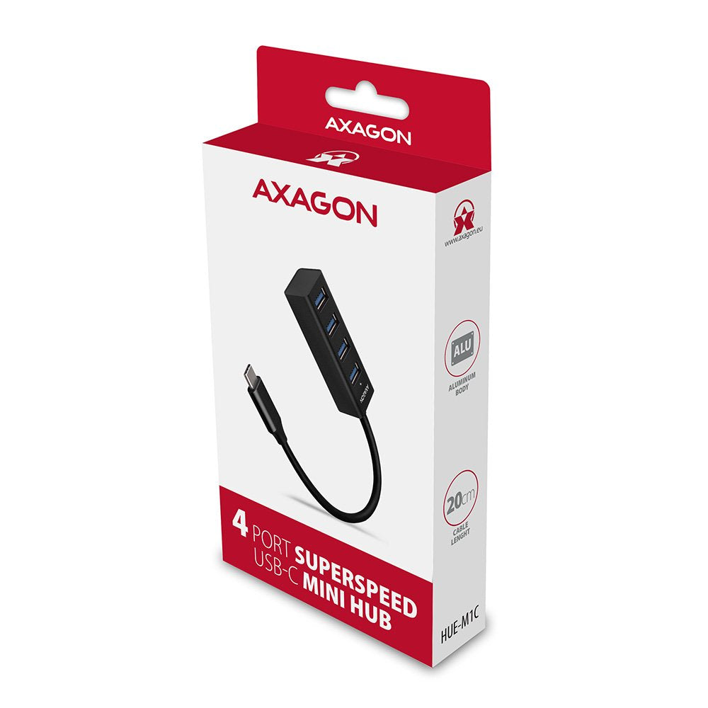 EAN 8595247905635 - Axagon HUE-M1C hub de interfaz USB 3.2 Gen 1 (3.1 Gen 1) Type-C 5000 Mbit/s Negro imagen 6