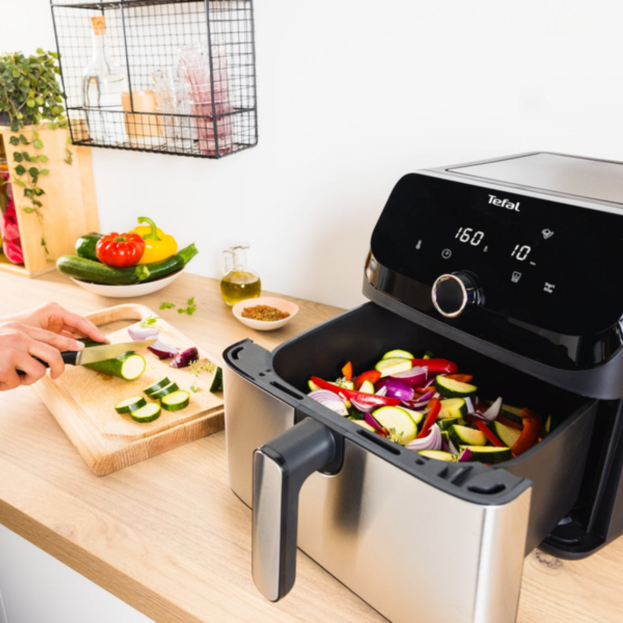 Freidora Tefal Easy Fry Mega Ey855d10 Sencillo 7,5 L Independiente 2020 W Freidora De Aire Caliente Negro, Acero Inoxidable