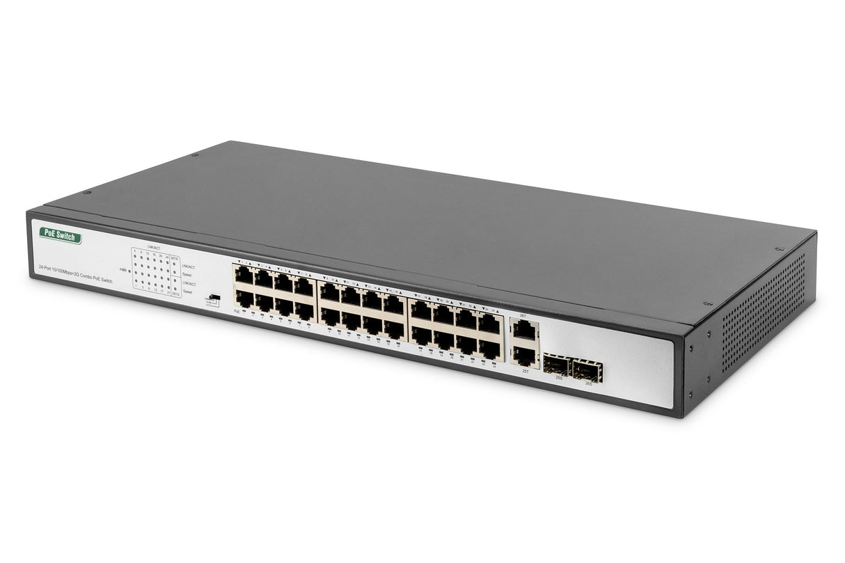 EAN 4016032451242 - Digitus DN-95343 switch No administrado Fast Ethernet (10/100) Energía sobre Ethernet (PoE) 1U Negro, Pla imagen 1