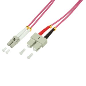 Lwl Cable De Red Om4 Lc Sc 1,0m Duplex Logilink