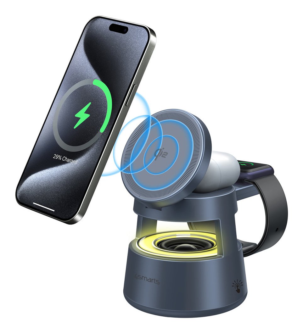 4smarts Qi2 Estación De Carga Aura Sound, Spacegrau