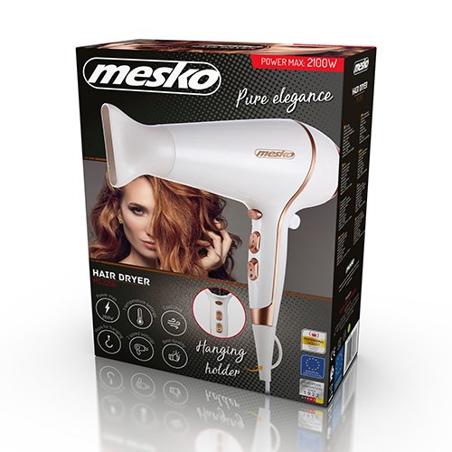 Mesko Ms 2250 Secador De Pelo Bronce, Blanco 2100 W