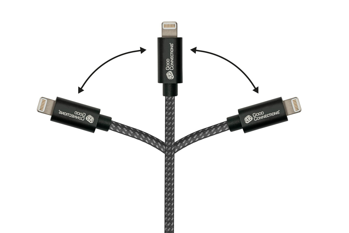 EAN 4014619881475 - Alcasa 2510-AL005S cable USB USB 2.0 1,8 m USB A USB C/Lightning Grafito imagen 4