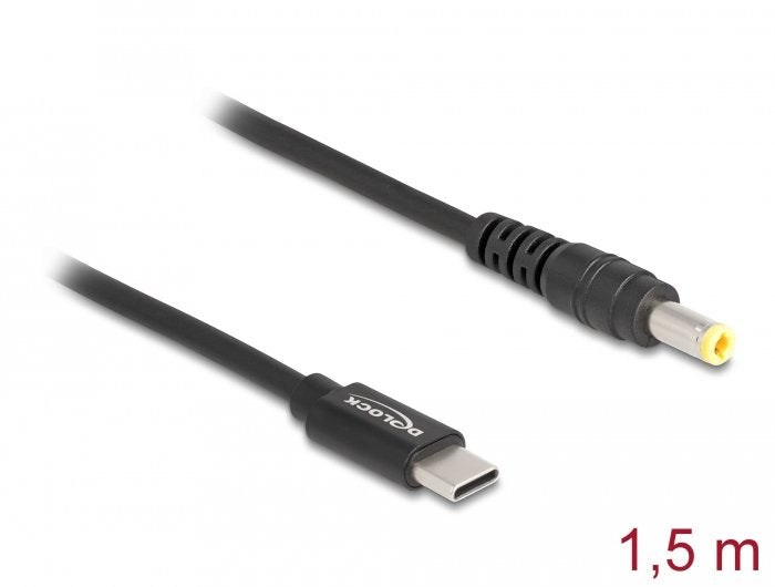 Delock Notebook Ladecable Usb Type-C Stecker Zu 5,5 X 2,5 Mm Stecker