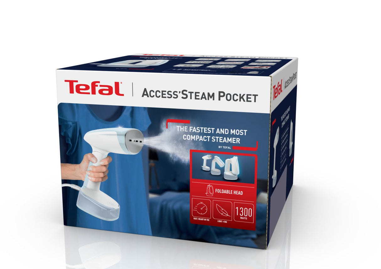 EAN 3121040087763 - Tefal Access Steam Pocket DT3041 Vaporizador manual de prendas 1300 W Azul, Blanco imagen 11