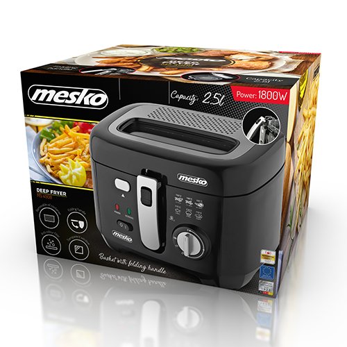 EAN 5908256836983 - Mesko Home MS 4908 freidora Sencillo 2,5 L Independiente 1800 W Negro, Gris imagen 8
