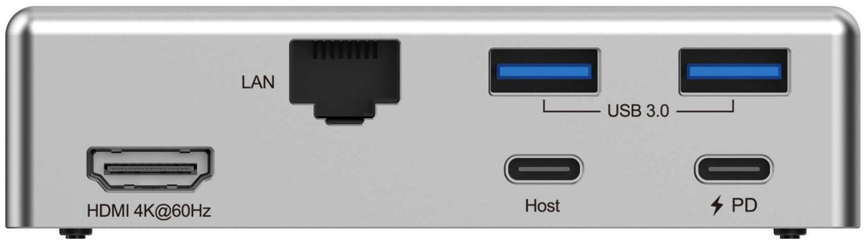 Soporte De Mesa Rapoo Ucs-5001 Para Portátil Con Docking Usb-C 1xhdmi 1 Rj45 Gb 2xusb 3.0 2 Usb-C Color Plata