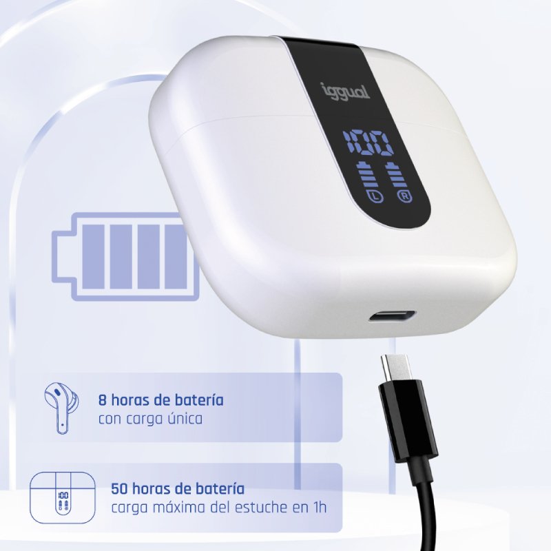 EAN 8435364319352 - iggual True Sound True Wireless Stereo (TWS) Dentro de oído Llamadas/Música Blanco imagen 10