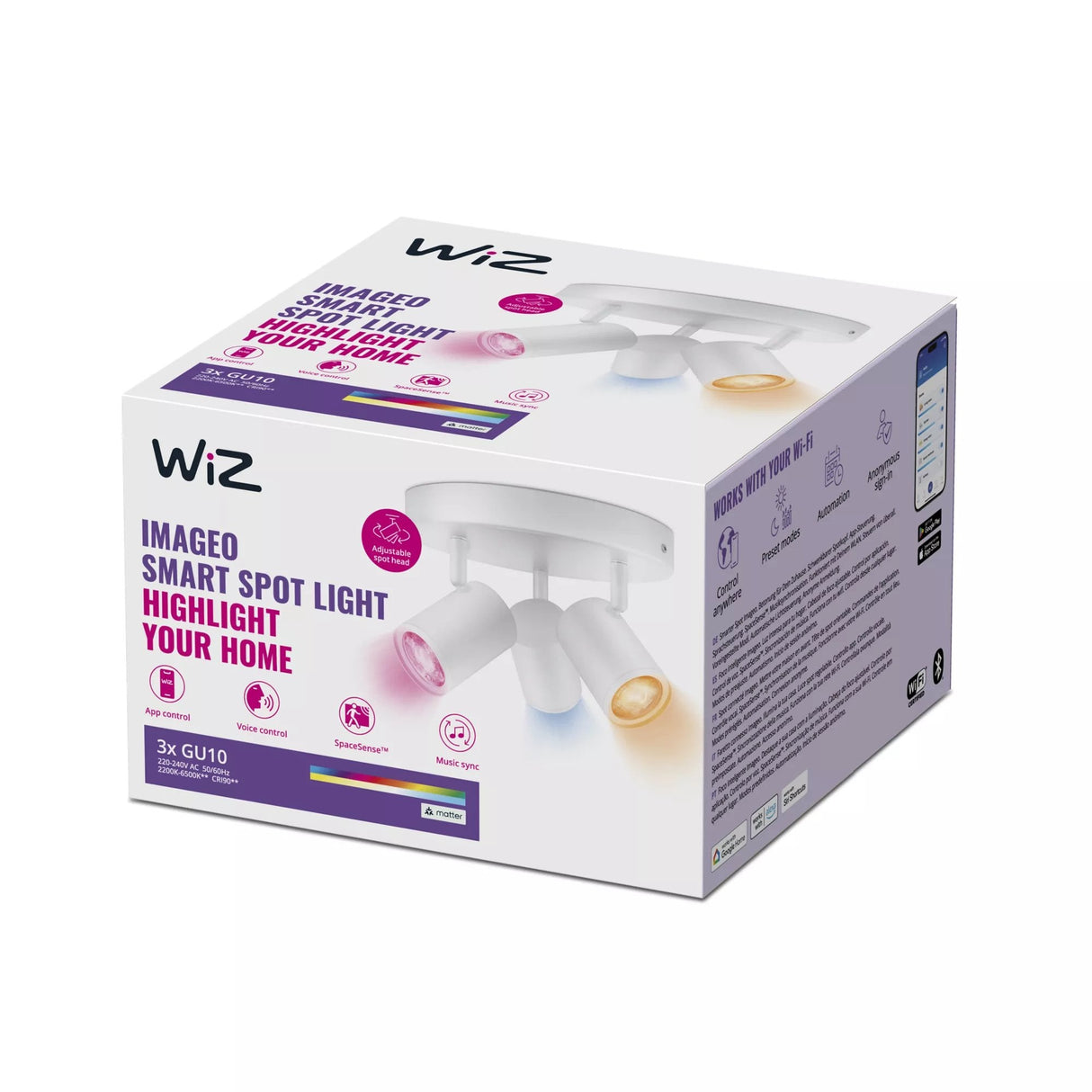 Lámpara De Techo Wiz Colour Imageo Smart Connected Wifi 929003210801