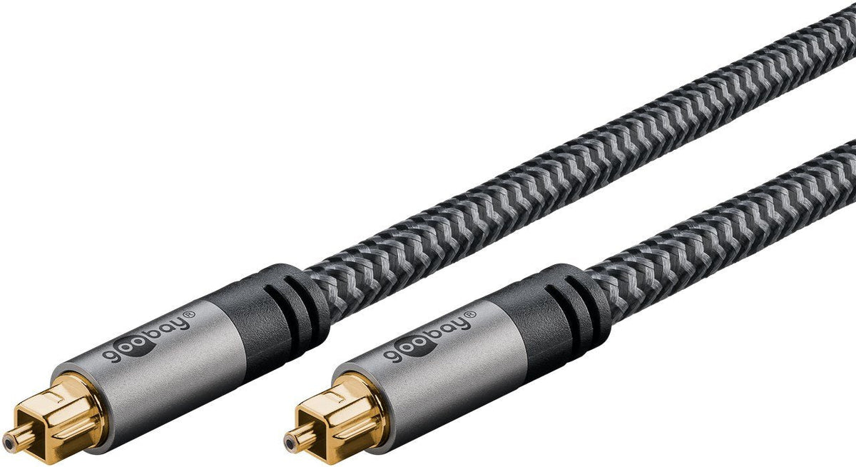 Goobay Plus Cable Toslink Negro/Plateado, 2 Metros 65305