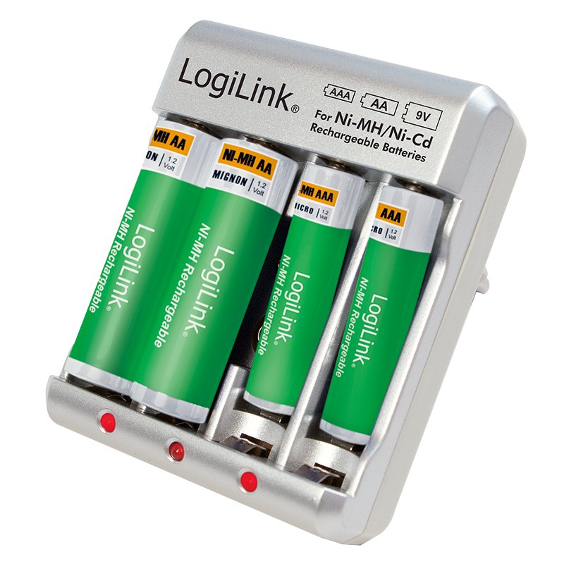 Logilink Pa0168 Cargador De Batería Ni-Mh/Ni-Cd Aa/Aaa/9v