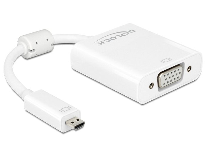 Delock Cable Adaptador Micro Hdmi-D Conector Macho > Vga Conector Hembra Con Audio Blanco