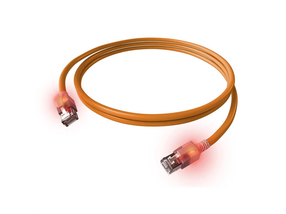 Easylan Dualboot Led Cable De Red Rj45 S Ftp Kat.6a Class Ea Mit Sacon Stecker Lsoh Naranja 5m