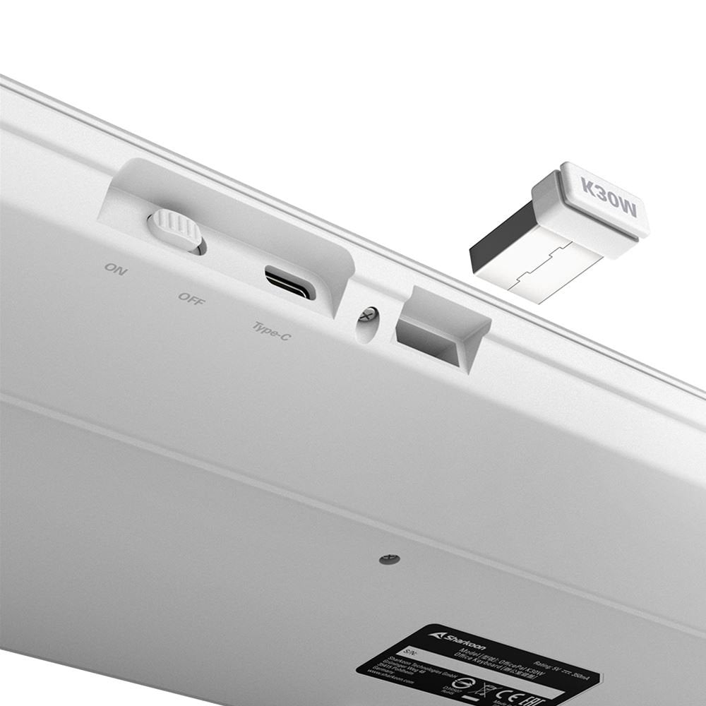 Sharkoon Officepal K30w, Teclado Blanco, Desaprobación, Scratch Ddomes 4044951042340