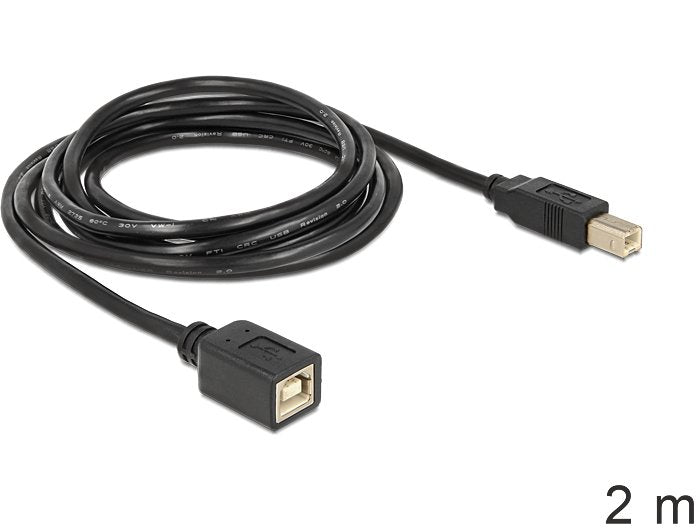 Delock Cable De Extensión Usb 2.0 B Macho> B Hembra 2 M