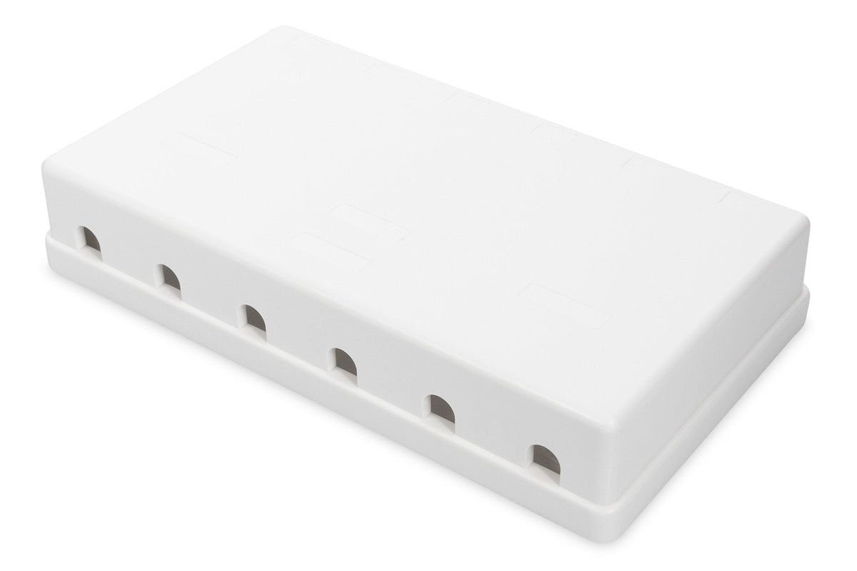 Caja De Punto De Consolidación Digitus, Para 6 Módulos Keystone Blanco, Caja De Superficie, 6 Puertos Dn-93705