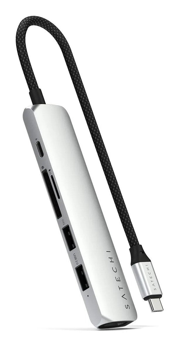 Satechi 6-W-1 Usb-C Slim Multiport Usb-C (Usb-C, 2x Usb-A, 4k Hdmi, Czytnik Kart Micro/Sd) (Srebrny)