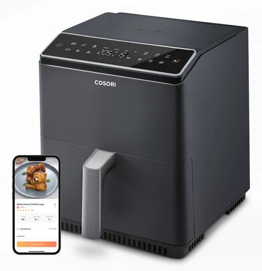 EAN 0810123671496 - Cosori Dual Blaze Sencillo 6,4 L Independiente 1700 W Freidora de aire caliente Gris Oscuro imagen 1