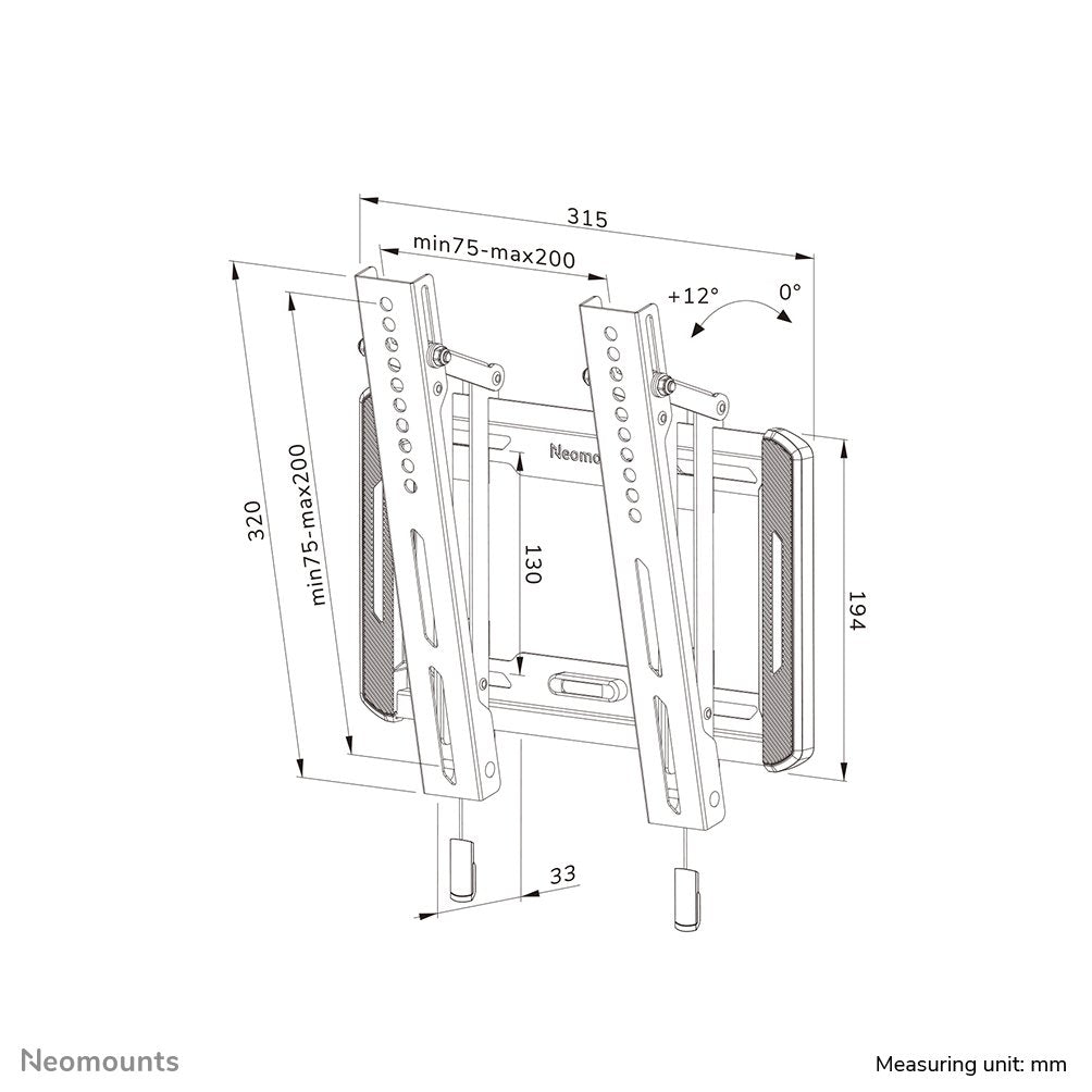 Neomounts By Newstar Wl35-550bl12 Screen Wall Mount (Tilt/ Vesa Wall 200x200)