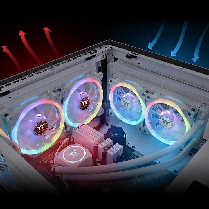 Thermaltake Swafan 12 Rgb Radiador Fan Tt Premium Edition White (3-Fan Pack) Cl-F145-Pl12sw-A