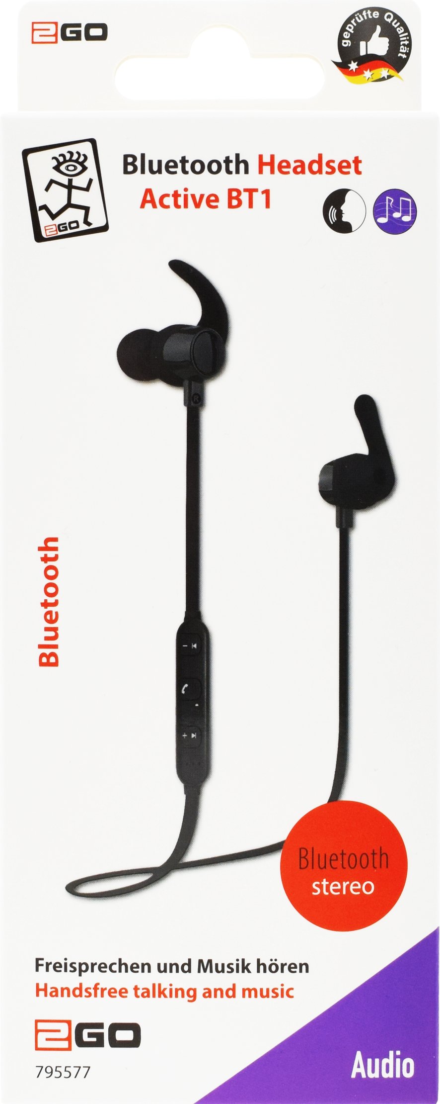 2go Bluetooth Auriculares "Active Bt1" V4.1 Class 2