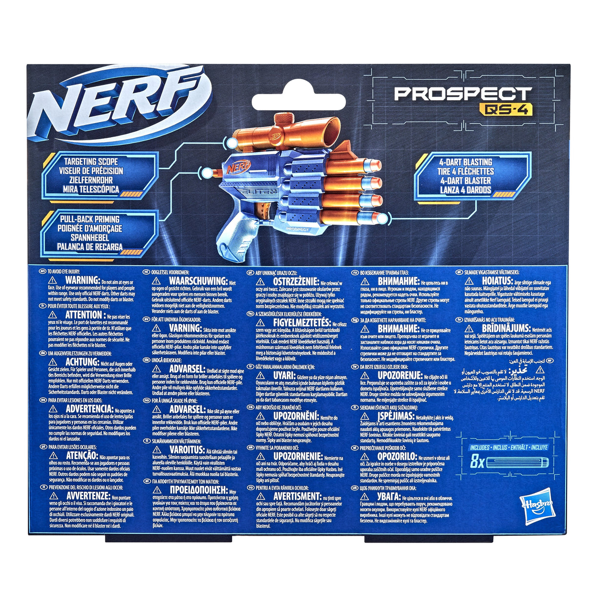 Nerf Elite 2.0 Prospect Qs-4 8 Dardos