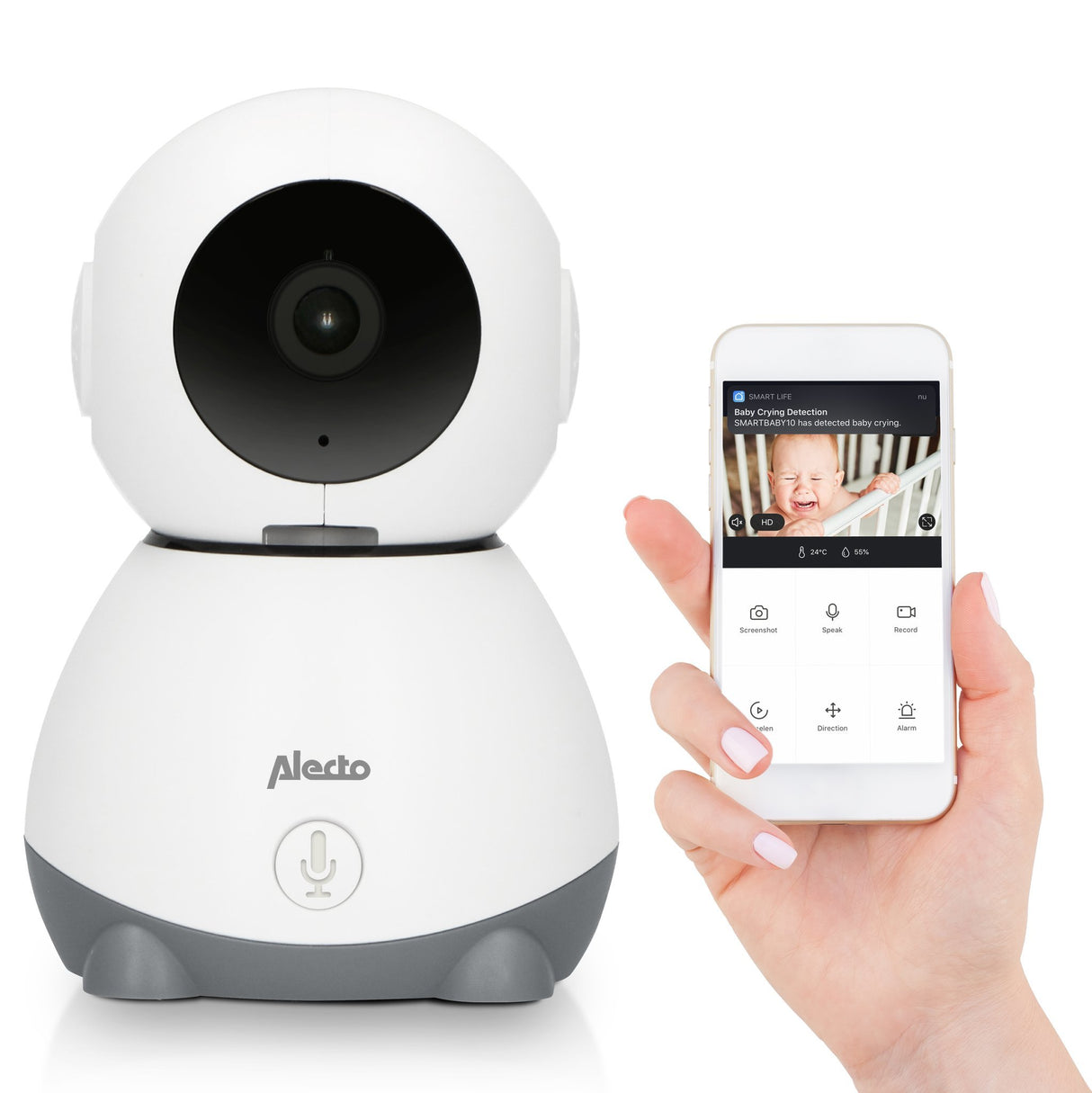 EAN 8712412592890 - Alecto SMARTBABY10 video-monitor para bebés Wi-Fi Antracita, Blanco imagen 2