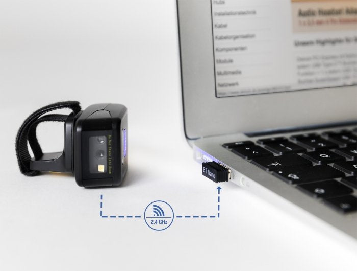EAN 4043619905089 - DeLOCK Ring Barcode Scanner 1D and 2D with 2.4 GHz or Bluetooth Lector de códigos de barras manos libres imagen 3