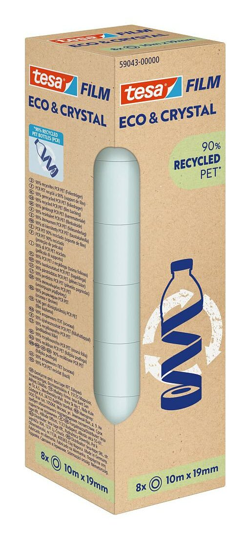 Tesa Eco & Crymal, 8 Rollos 10mx19mm