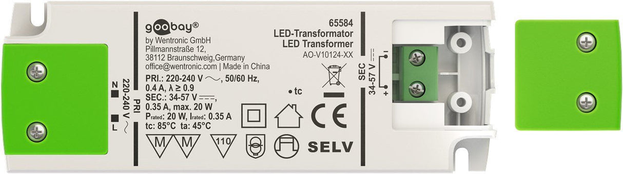 Transformador Led De Corriente Constante De 350 Ma Y 20 W
, 34-57v Cc