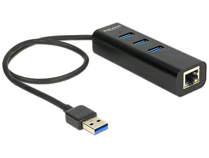 Delock Hub Usb 3.0 3 Port Extern + 1 X Gigabit Lan Port