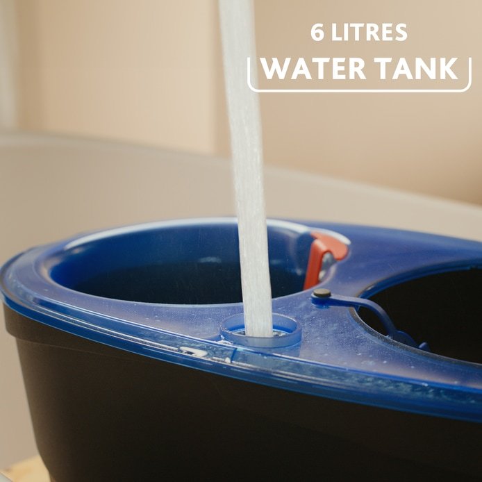 Vileda H2pro Spin Mop Set, Bodenwiper Negro/Rojo, Con Un Sistema De Dos Tancos Y Mango Telescópico 178333