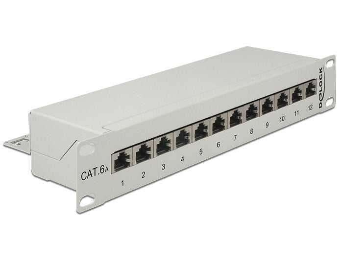 Delock 10" Patchpanel 12 Port Cat.6a Gris